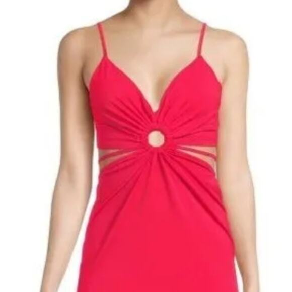 Walter Baker Rivka Dress Womens Extra Large XL Red Cut Out Midi Party Night Out - Picture 4 of 9